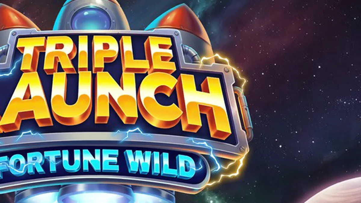 Interface do jogo Triple Launch Fortune Wild exibindo os rolos e símbolos